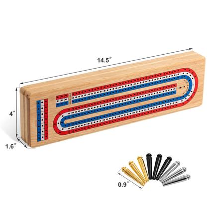 Imagem de Conjunto de jogos de tabuleiro Cribbage Ceebyfa com grande armazenamento de madeira maciça