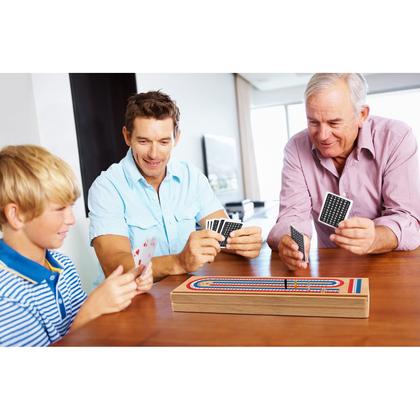 Imagem de Conjunto de jogos de tabuleiro Cribbage Ceebyfa com grande armazenamento de madeira maciça