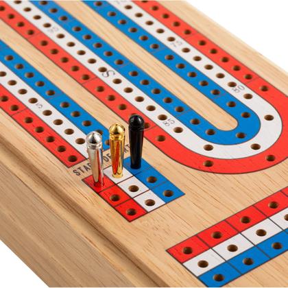 Imagem de Conjunto de jogos de tabuleiro Cribbage Ceebyfa com grande armazenamento de madeira maciça
