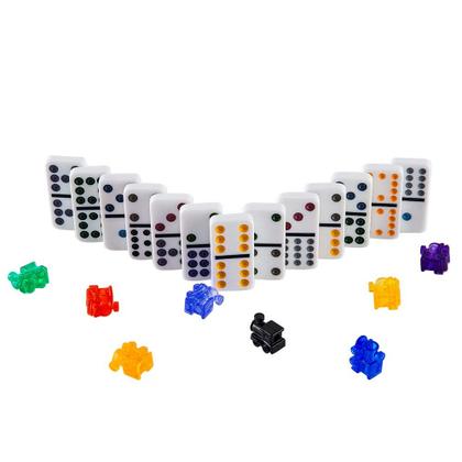 Imagem de Conjunto de jogos Dominoes Homwom Double de 12 pontos coloridos com estojo