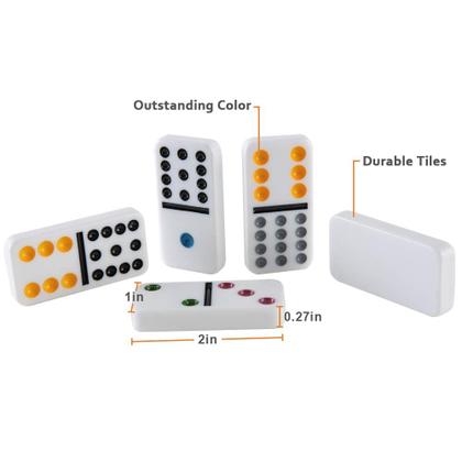 Imagem de Conjunto de jogos Dominoes Homwom Double de 12 pontos coloridos com estojo