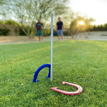 Imagem de Conjunto de jogos Horseshoes GoSports Steel com 4 ferraduras e estojo