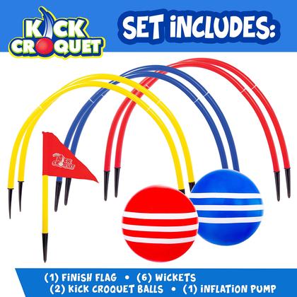 Imagem de Conjunto de jogos Kick Croquet Franklin Sports para crianças e adultos