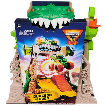 Imagem de Conjunto de jogos Monster Jam Dragon Dungeon of Doom com caminhão Mini Jams