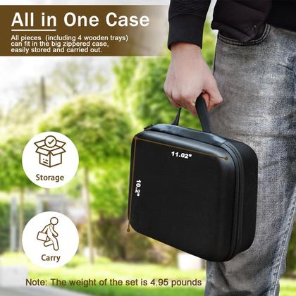 Imagem de Conjunto de jogos Rummy Cube para 6 jogadores com prateleiras e estojo de madeira