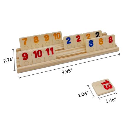 Imagem de Conjunto de jogos Rummy Cube para 6 jogadores com prateleiras e estojo de madeira