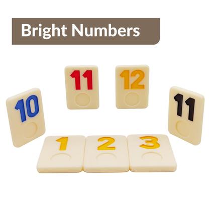 Imagem de Conjunto de jogos Rummy Cube para 6 jogadores com prateleiras e estojo de madeira