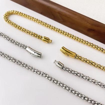 Imagem de Conjunto De Joias Com Colar Gargantilha E Brincos De Aço Inoxidável Banhados a Ouro E Prata, Estilo