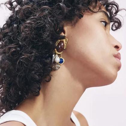 Imagem de Conjunto De Joias De Animais Em Resina Boêmia Para Meninas, Colar E Brincos, Acessório Para Festas