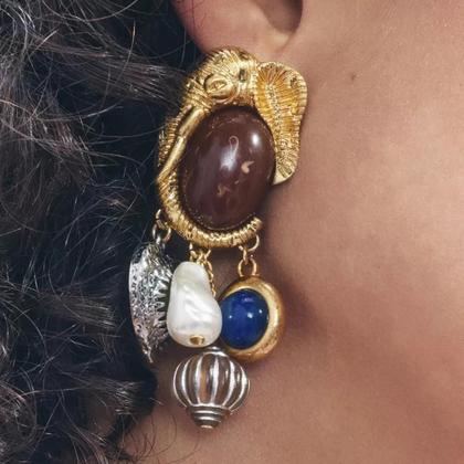 Imagem de Conjunto De Joias De Animais Em Resina Boêmia Para Meninas, Colar E Brincos, Acessório Para Festas