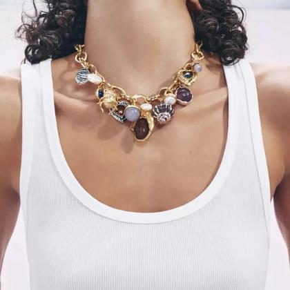 Imagem de Conjunto De Joias De Animais Em Resina Boêmia Para Meninas, Colar E Brincos, Acessório Para Festas