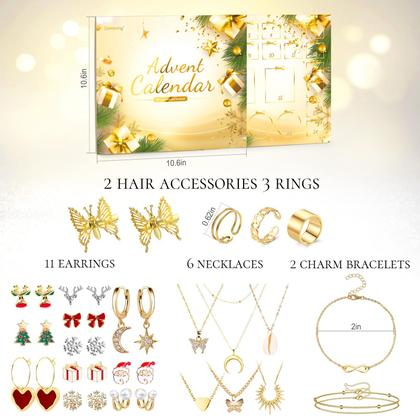 Imagem de Conjunto de joias do calendário do advento Doksving 2024 com colar de pulseira