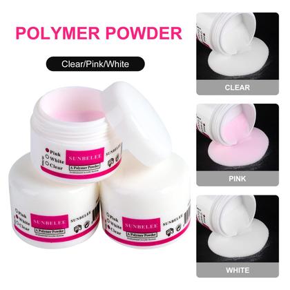 Imagem de Conjunto de kits de unhas acrílico SUNBELEE com 12 glitter em pó e ferramentas