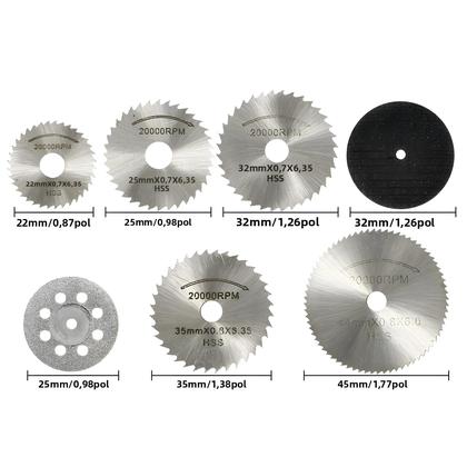Imagem de Conjunto De Lâminas De Serra Circular Mini 6-32 Peças Disco De Corte Para Ferramentas Rotativas