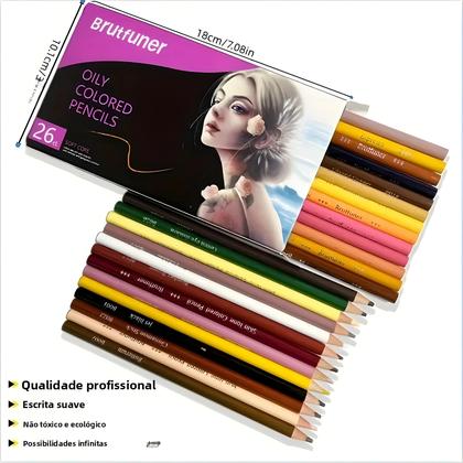 Imagem de Conjunto De Lápis De Cor Em Tons De Pele 26/50/72 Peças À Base De Óleo Para Desenho E Esboço Para