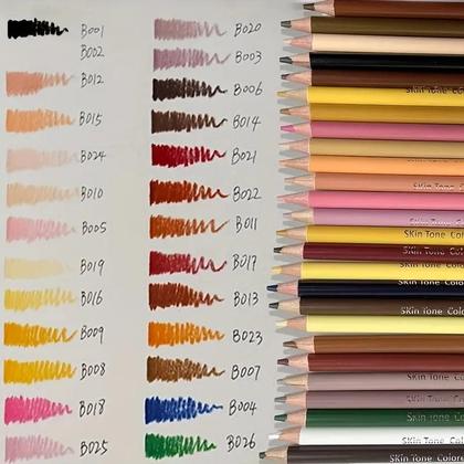 Imagem de Conjunto De Lápis De Cor Em Tons De Pele 26/50/72 Peças À Base De Óleo Para Desenho E Esboço Para