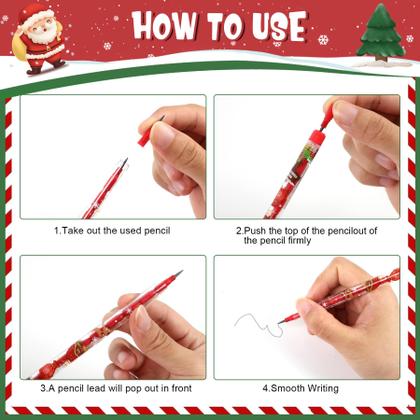 Imagem de Conjunto de lápis de papelaria para festas de Natal com borracha para crianças