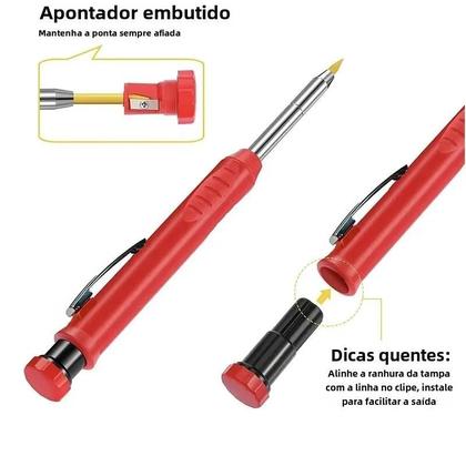 Imagem de Conjunto de Lápis Mecânico 2,8mm para Carpinteiro - Com Apontador
