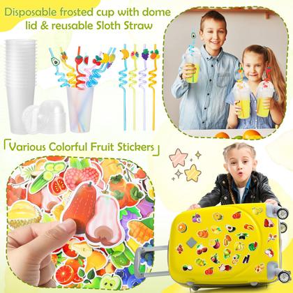 Imagem de Conjunto de lembrancinhas de festa FoldTier, 189 unidades com tema de frutas de verão para crianças