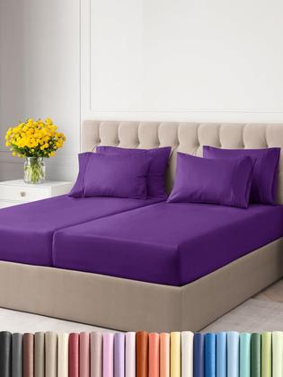 Imagem de Conjunto de lençóis CGK Unlimited Split King 7 peças roxo