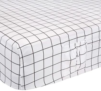 Imagem de Conjunto de lençóis de cama Amazon Basics Soft Microfiber Full Black Grid