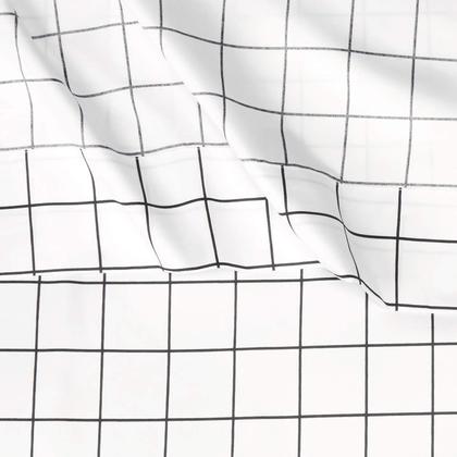 Imagem de Conjunto de lençóis de cama Amazon Basics Soft Microfiber Full Black Grid