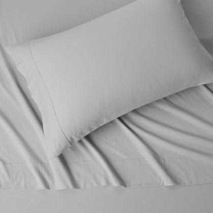 Imagem de Conjunto de lençóis infantis Amazon Basics 100% algodão cinza