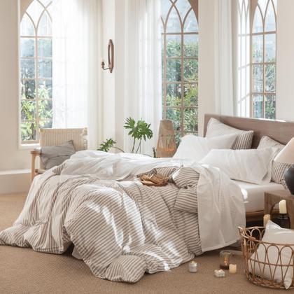 Imagem de Conjunto de lençóis MooMee 100% algodão lavado e linho Like Full