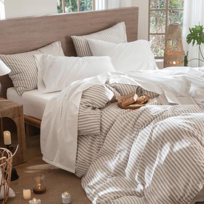 Imagem de Conjunto de lençóis MooMee 100% algodão lavado e linho Like Full