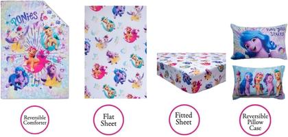 Imagem de Conjunto de lençóis My Little Pony Bedding para criança com colcha