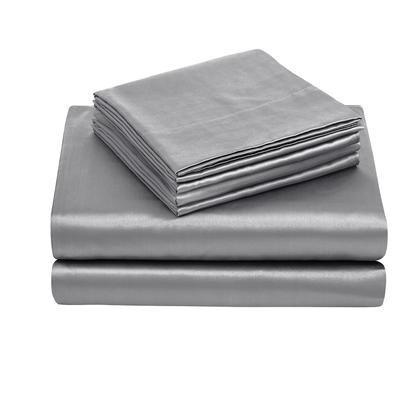 Imagem de Conjunto de lençóis TREELY Satin, 6 peças King Size, cinza prateado