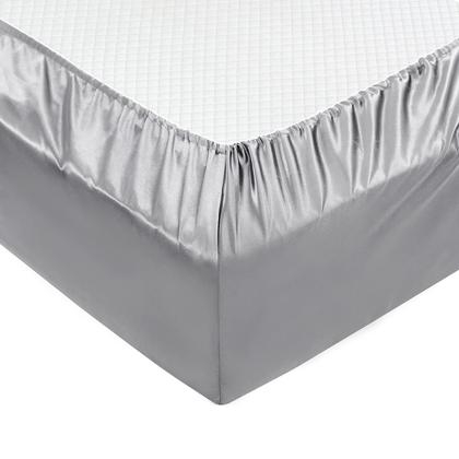 Imagem de Conjunto de lençóis TREELY Satin, 6 peças King Size, cinza prateado