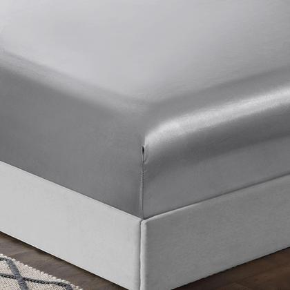 Imagem de Conjunto de lençóis TREELY Satin, 6 peças King Size, cinza prateado