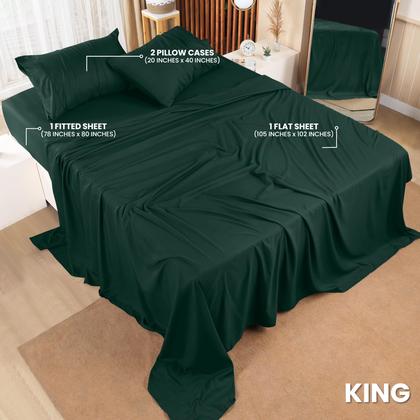Imagem de Conjunto de lençóis Utopia Bedding King Size, 4 peças de microfibra escovada