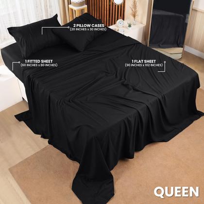 Imagem de Conjunto de lençóis Utopia Bedding Queen Size, pacote com 10 unidades de microfibra escovada