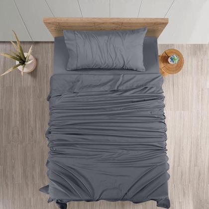 Imagem de Conjunto de lençóis Utopia Bedding Twin XL, microfibra escovada, cinza