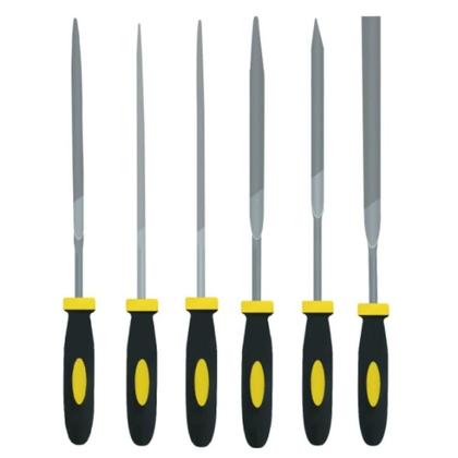 Imagem de Conjunto De Limas Agulha 6 Unidades Variadas Redonda Chata Triangular Profissional