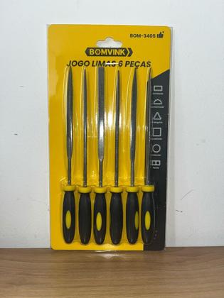 Imagem de Conjunto De Limas Agulha 6 Unidades Variadas Redonda Chata Triangular Profissional