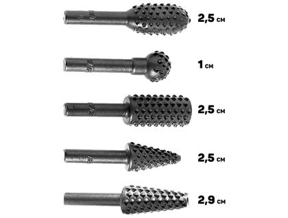 Imagem de Conjunto De Limas Rotativas Para Desbaste E Acabamento Em Madeira 1/4 Polegadas 