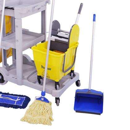 Imagem de Conjunto de Limpeza Completo  NYKT03 Amarelo com Sistema 2 Águas Cabo Alumínio Bralimpia