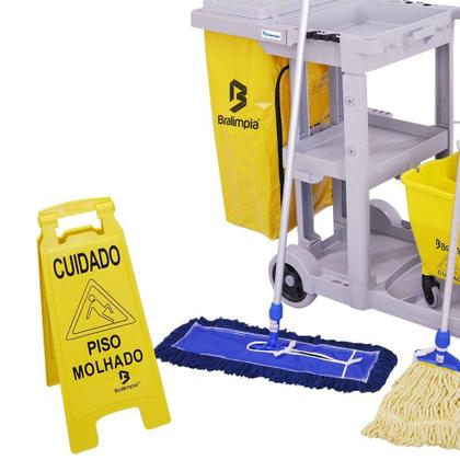 Imagem de Conjunto de Limpeza Completo  NYKT03 Amarelo com Sistema 2 Águas Cabo Alumínio Bralimpia