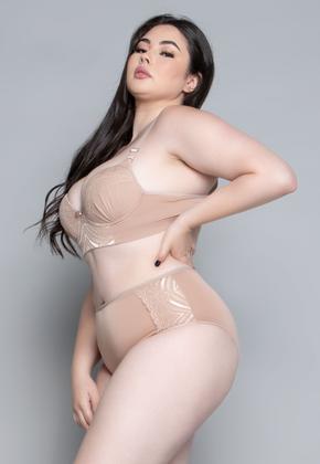 Imagem de Conjunto de Lingerie Bella Fiore Modas Plus Size Vekyo Sutiã Reforçado Com Bojo Calcinha