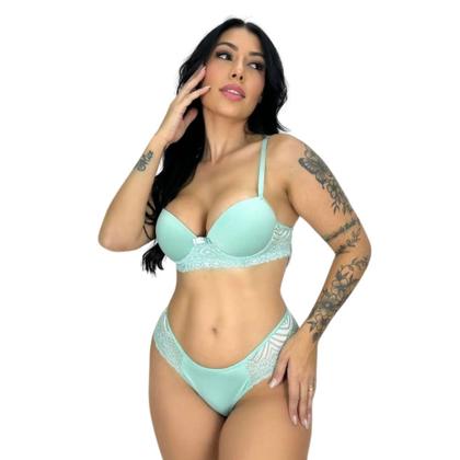 Imagem de Conjunto de Lingerie Calcinha e Sutiã com Bojo Pala em Renda - c5 CONJUNTO GISELE