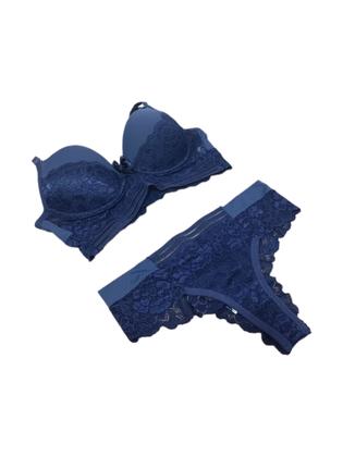 Imagem de Conjunto de lingerie castela fio duplo com bojo de poliamida