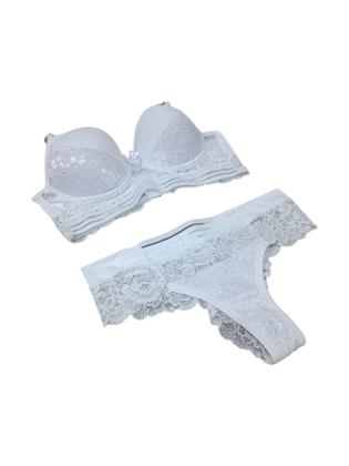 Imagem de Conjunto de lingerie castela fio duplo com bojo de poliamida