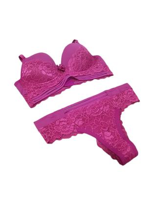 Imagem de Conjunto de lingerie castela fio duplo com bojo de poliamida