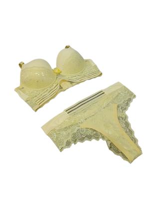 Imagem de Conjunto de lingerie castela fio duplo com bojo de poliamida