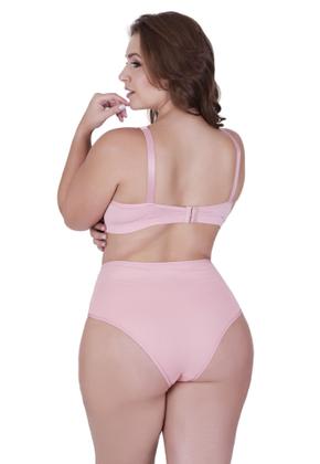 Imagem de Conjunto de Lingerie Plus Size Sutiã Reforçado com Bojo Calcinha Cós Alto -c15 CONJUNTO CAROLINA