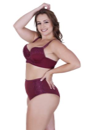 Imagem de Conjunto de Lingerie Plus Size Sutiã Reforçado com Bojo Calcinha Cós Alto -c15 CONJUNTO CAROLINA