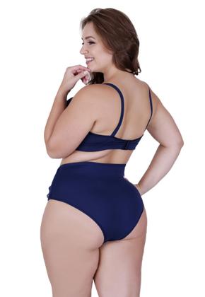 Imagem de Conjunto de Lingerie Plus Size Sutiã Reforçado com Bojo Calcinha Cós Alto -c15 CONJUNTO CAROLINA